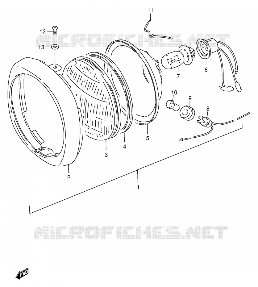 KOPLAMP (E2) Suzuki SCOOTER 50 FZ 1990  FZ50L(E1)