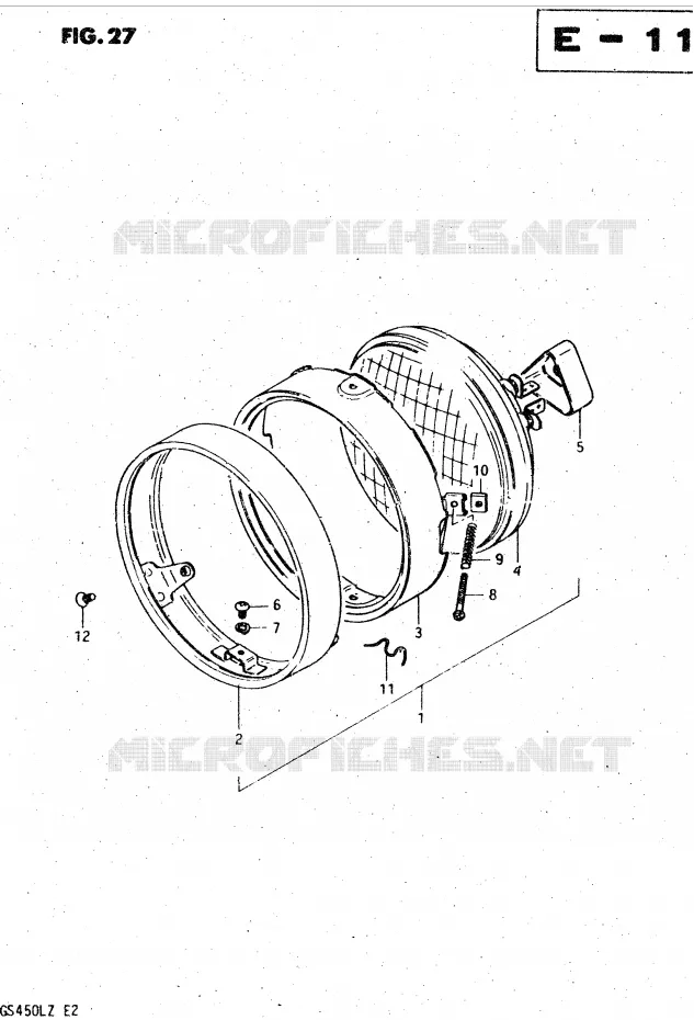 KOPLAMP (E24) Suzuki MOTO 450 GS-L 1996  GS450LT(E2)