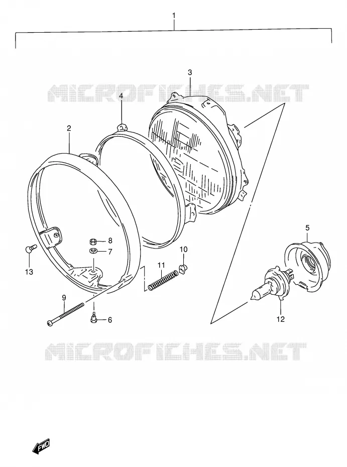 KOPLAMP (E24) Suzuki MOTO 500 GS-E 2002  GS500K2(E2)