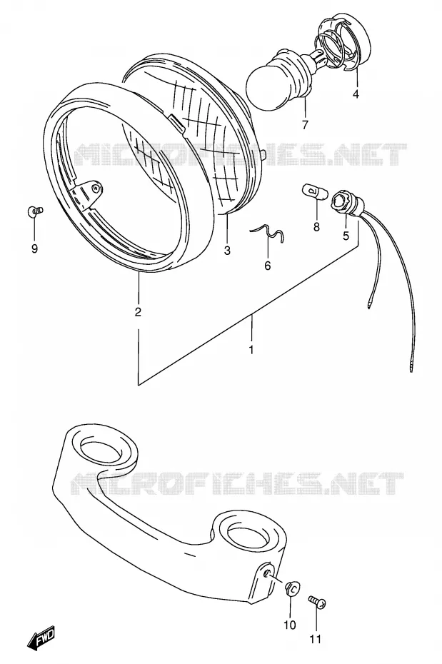 KOPLAMP (E4 ~F.NO.140197) Suzuki MOTO 125 GN 1994  GN125R(E1)