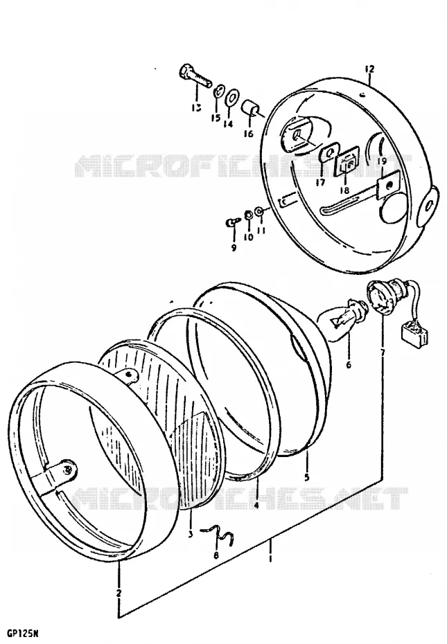 KOPLAMP (GP125N, GP125UN) Suzuki MOTO 125 GP 1992  GP125N(C/N)