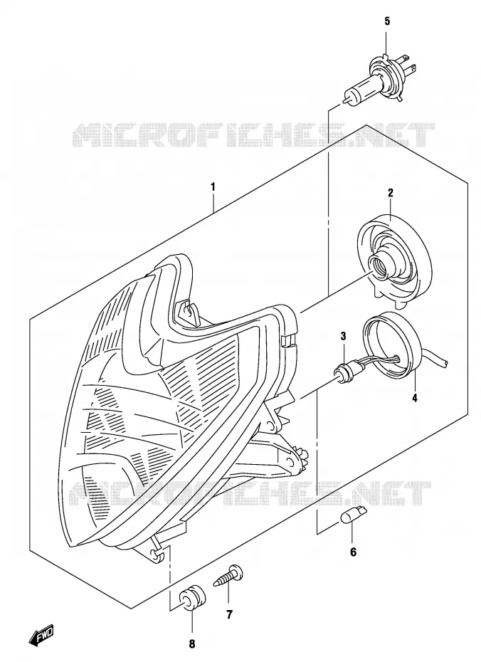 KOPLAMP (GS500FK4/FUK4 P2, P19, P54) Suzuki MOTO 500 GS-E 2004  GS500UK4(P19)