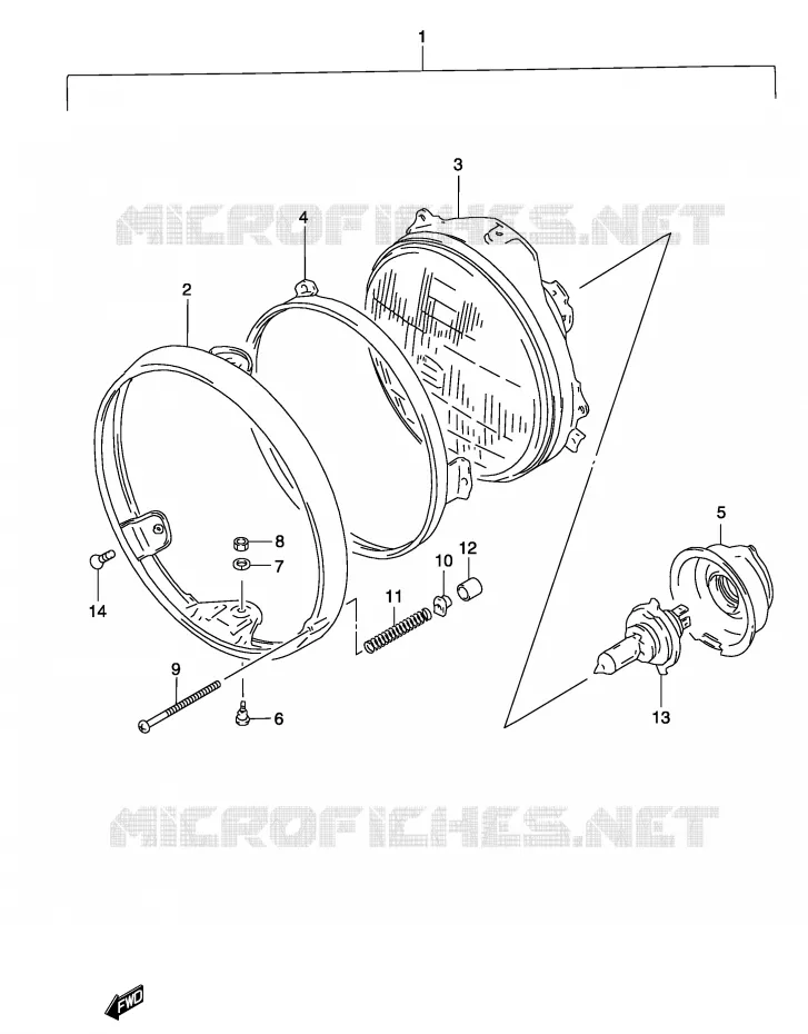 KOPLAMP (GS500K3 P24) Suzuki MOTO 500 GS-F 2004  GS500FK4(P19)