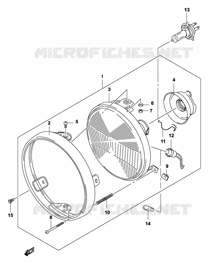 KOPLAMP (GS500K4/UK4 P2, P19, P54) Suzuki MOTO 500 GS-E 2004  GS500UK4(P19)