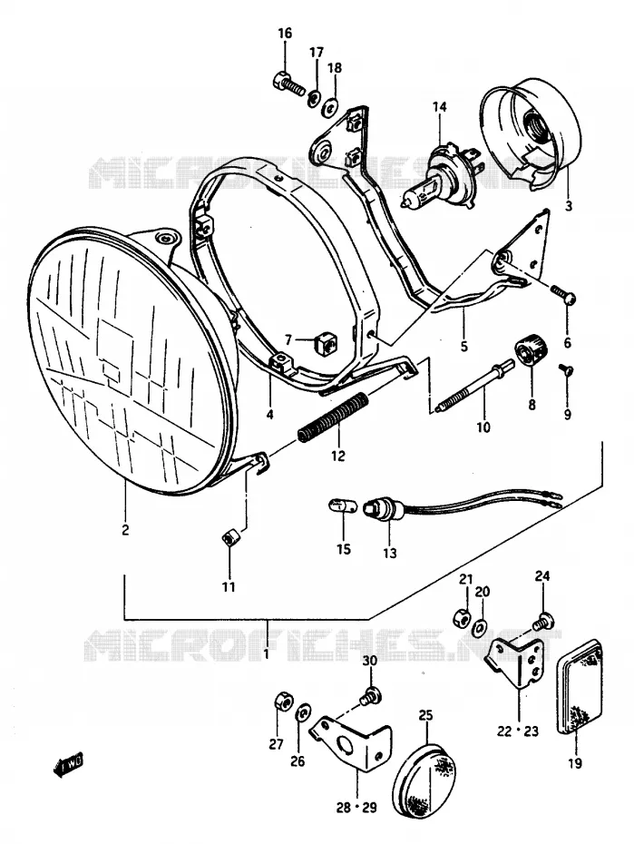 KOPLAMP (GSC1100ESE/EFE/ESF/EFF/ESG/EFG,GS1150ESF/EEF/EFG) Suzuki MOTO 1150 GS 1985  GS1150ESF(E/F/G)