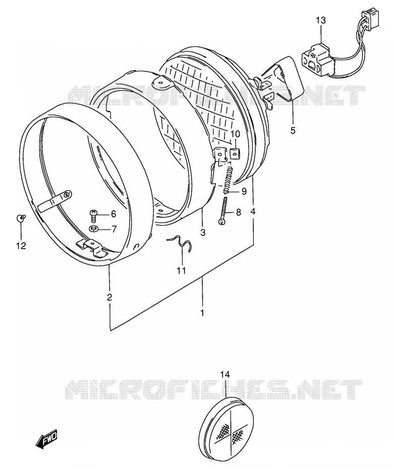 KOPLAMP (MODELE N/R E30) Suzuki MOTO 125 GN 1991  GN125EM(E1)