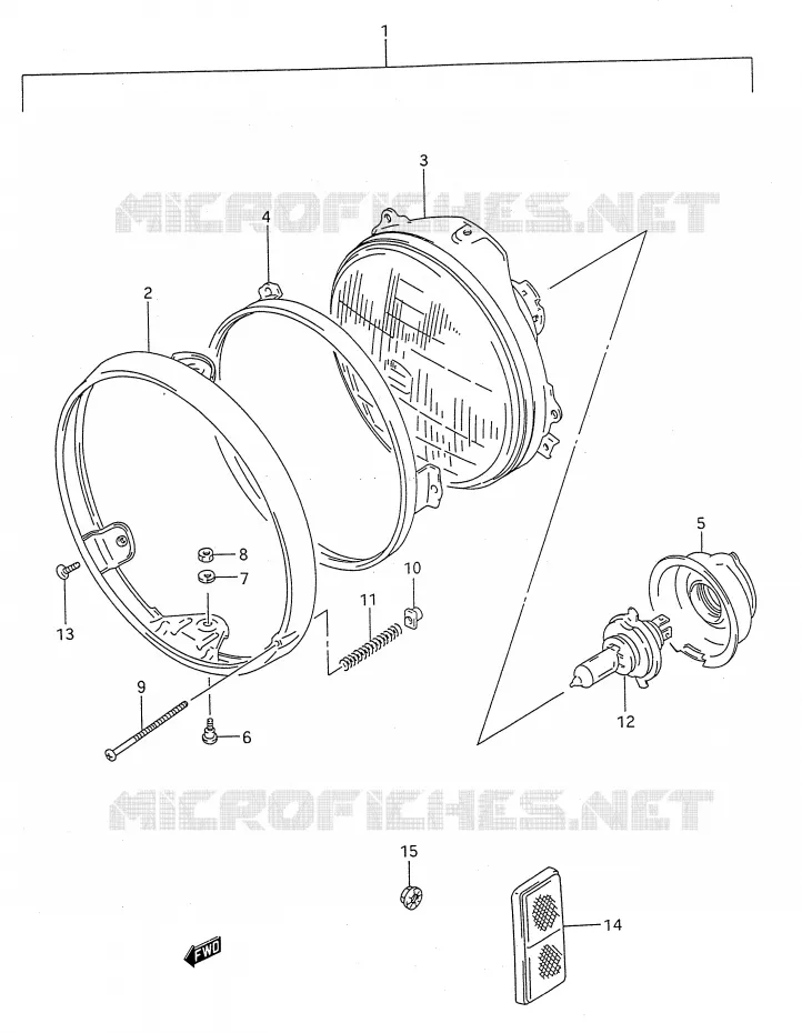 KOPLAMP (MODELE R/S/T) Suzuki MOTO 500 GS-E 1995  GS500EUS(E28)