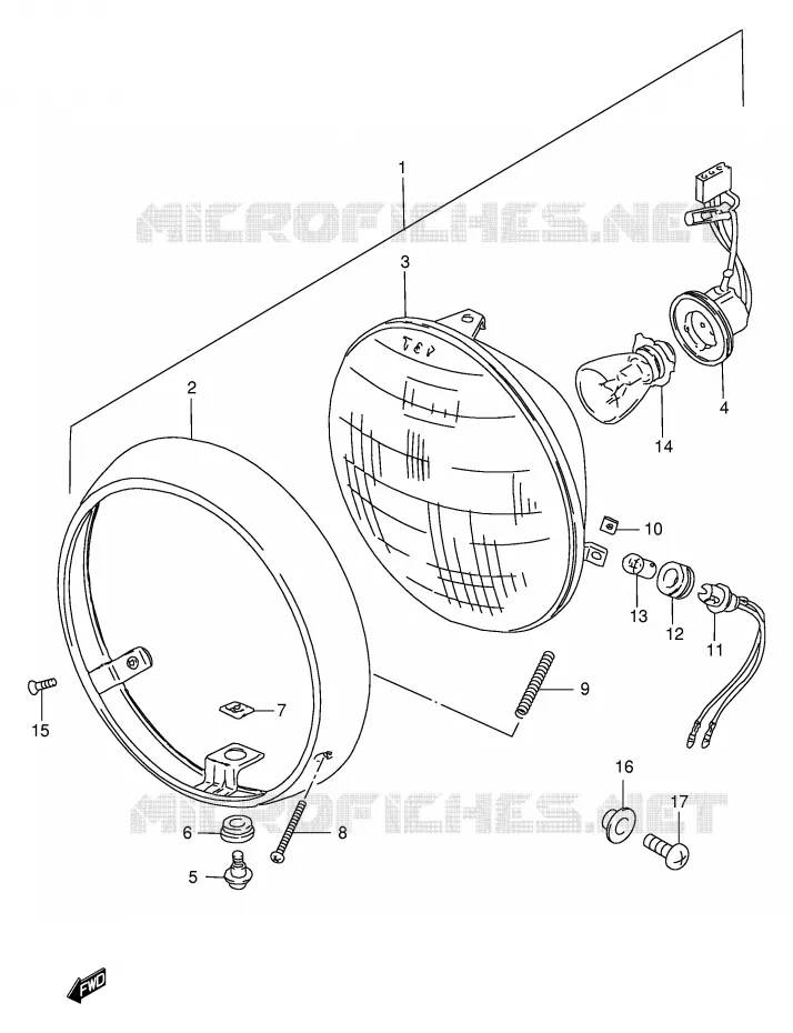 KOPLAMP (MODELE Y E71) Suzuki MOTO 250 GN 1998  GN250EW(E2)