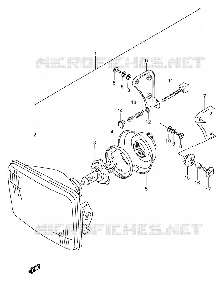 KOPLAMP (P9) Suzuki MOTO 500 GS-E 1993  GS500EP(E2)