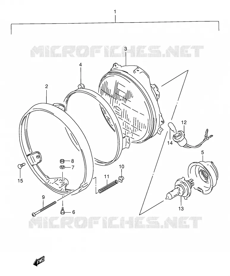 KOPLAMP Suzuki MOTO 500 GS-E 2001  GS500HUK1(E2)