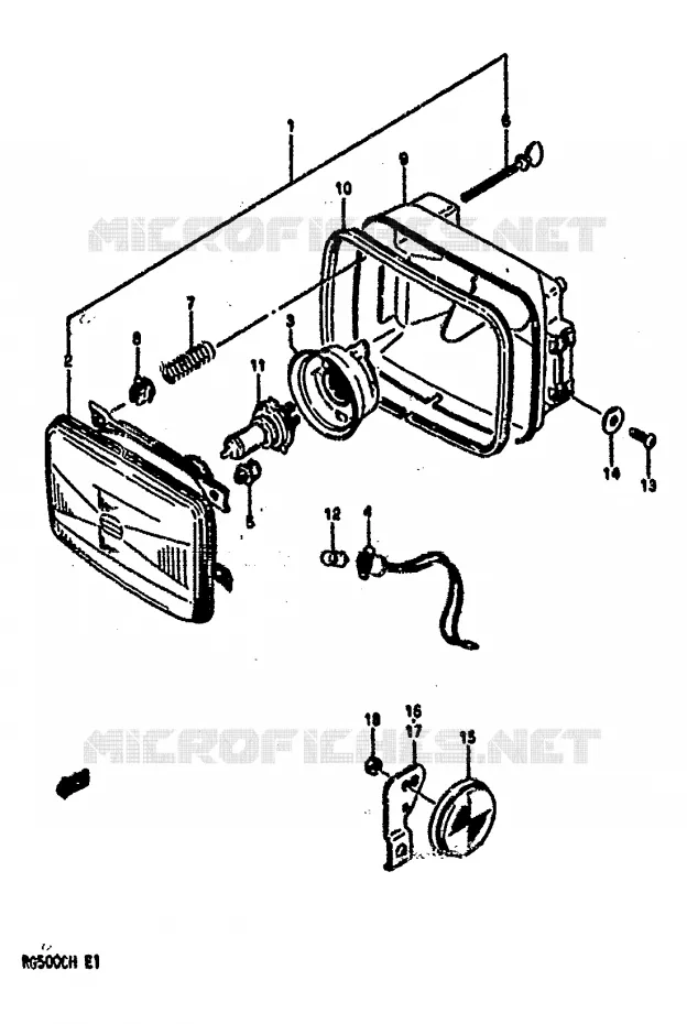 KOPLAMP Suzuki MOTO 500 RG 1987  RG500CH(E1)