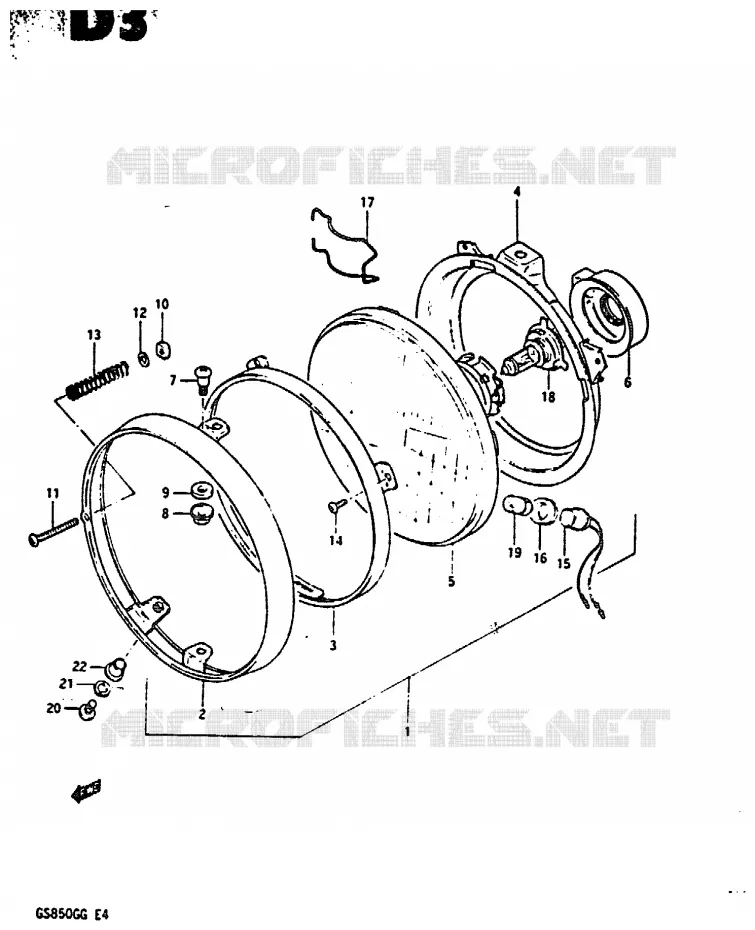 KOPLAMP Suzuki MOTO 850 GS 1984  GS850GE(E4)