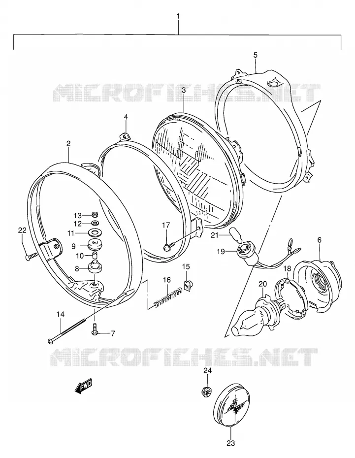KOPLAMP (VOIR NOTE) Suzuki MOTO 500 GS-E 1993  GS500EP(E2)