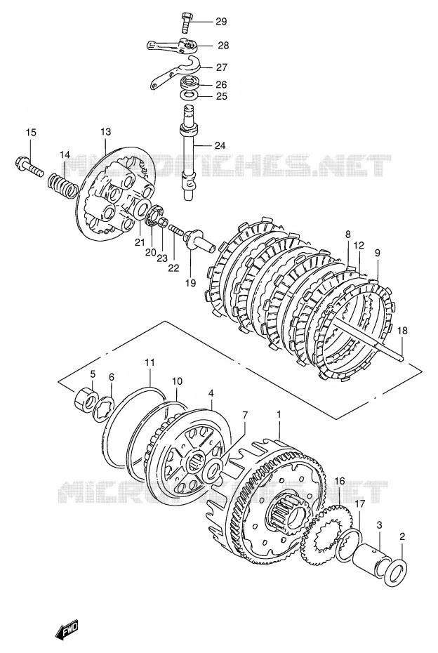 KOPPELING Suzuki MOTO 250 GN 2001  GN250K1(E2)