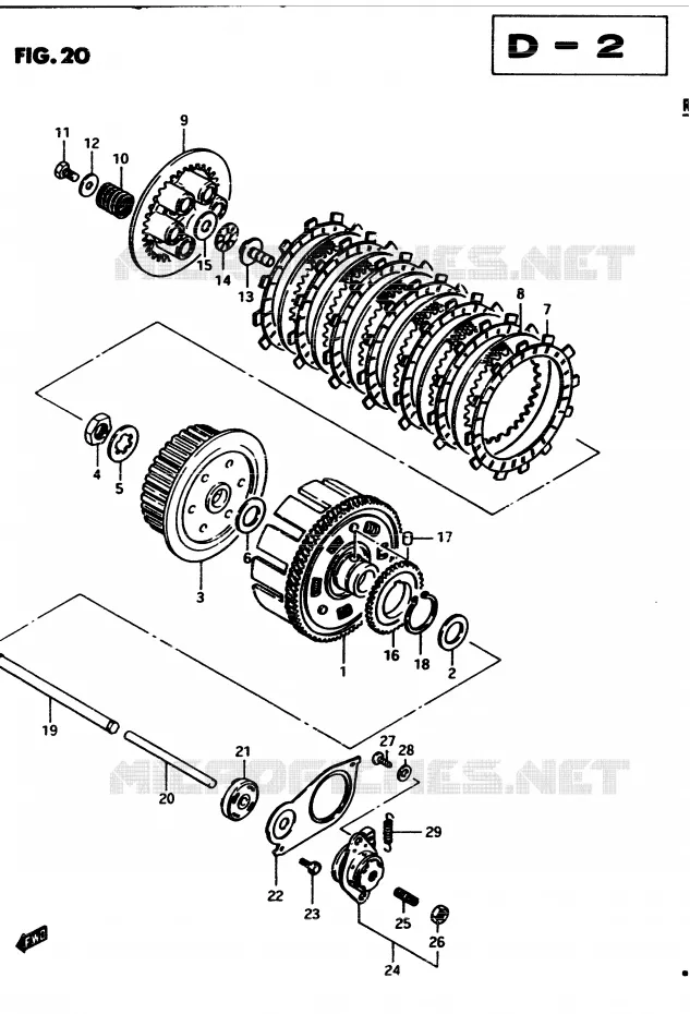 KOPPELING Suzuki MOTO 450 GS 1982  GS450Z(2/Z/D)