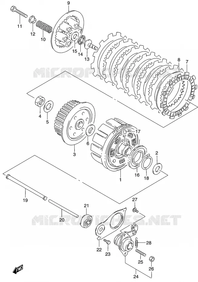 KOPPELING Suzuki MOTO 500 GS-E 2003  GS500HUK3(P19)