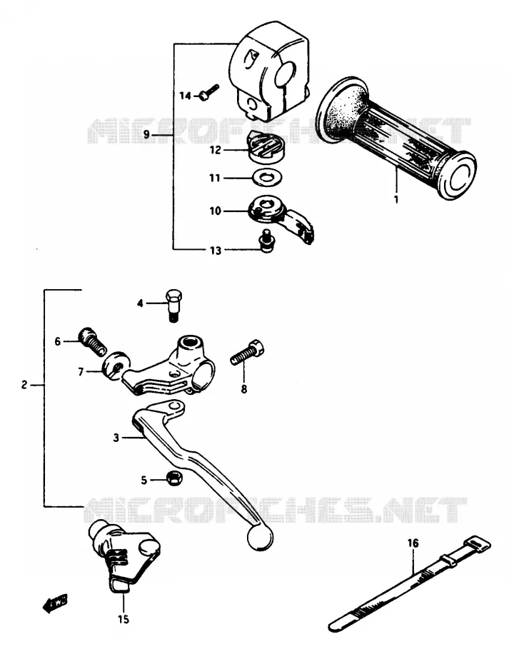 LINKER HANDGREEP (GSX1100EE/EF/EG) Suzuki MOTO 1100 GSX-E 1984  GSX1100EFE(E/F/G)