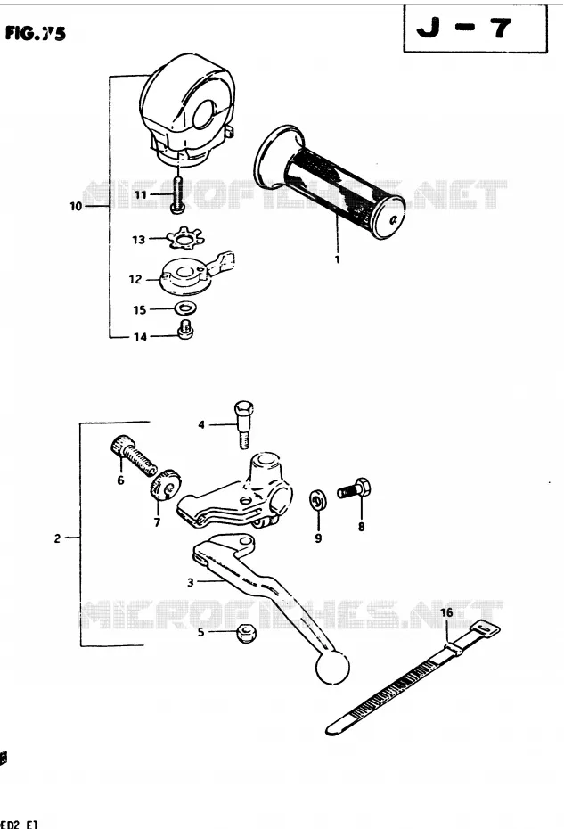 LINKER HANDGREEP (MODELE D) Suzuki MOTO 450 GS-S 1982  GS450SZ(2/Z/D)