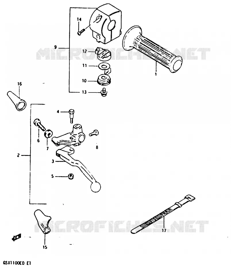 LINKER HANDGREEP (MODELE Z) Suzuki MOTO 1100 GSX 1983  GSX1100D(Z/D)