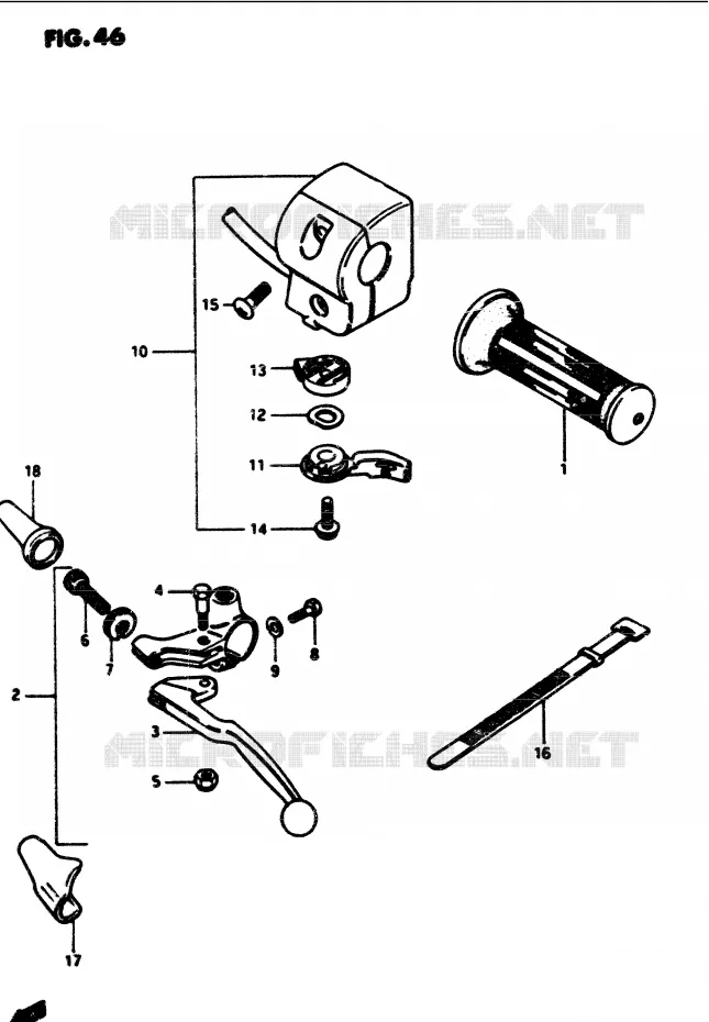 LINKER HANDGREEP Suzuki MOTO 1100 GS-G 1985  GS1100GF(E/F/G)