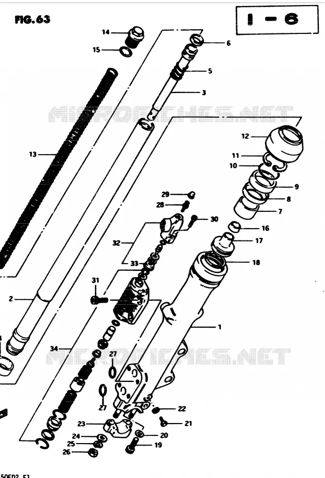 LINKS SCHOKDEMPER (E34) Suzuki MOTO 450 GS 1983  GS450D(2/Z/D)