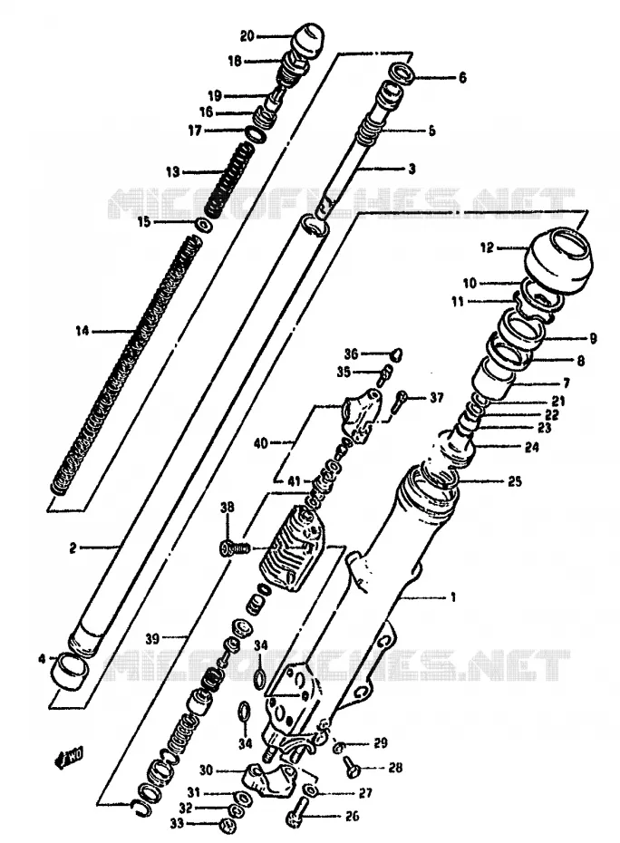 LINKS SCHOKDEMPER (MODELE Z) Suzuki MOTO 550 GS 1981  GS550MX(X/Z)
