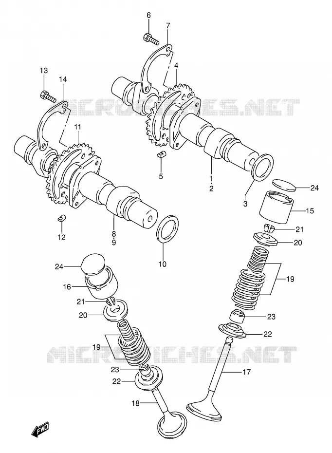 NOKKENAS - VALVES (MODELE K/L/M/N/P) Suzuki MOTO 500 GS-E 1995  GS500EUS(E2)
