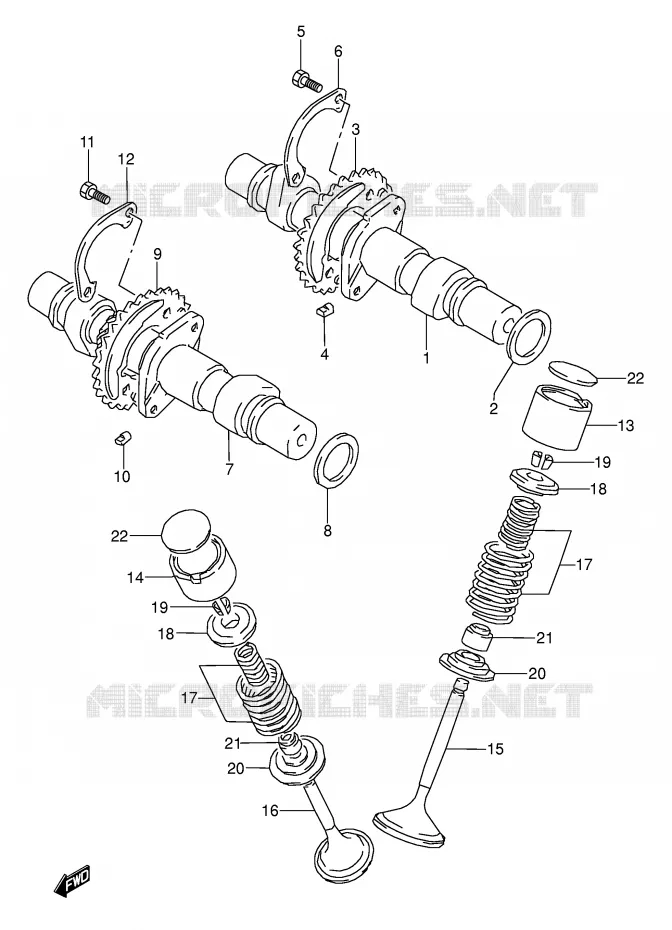 NOKKENAS - VALVES (MODELE R/S/T) Suzuki MOTO 500 GS-E 1989  GS500EUK(E2)