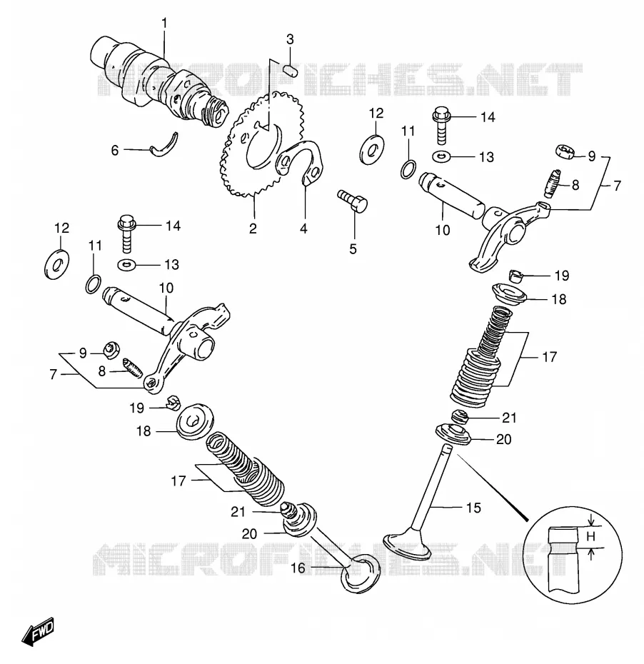 NOKKENAS - VALVES (MODELE Z/D) Suzuki MOTO 125 GS 1982  GS125ESZ(E1)