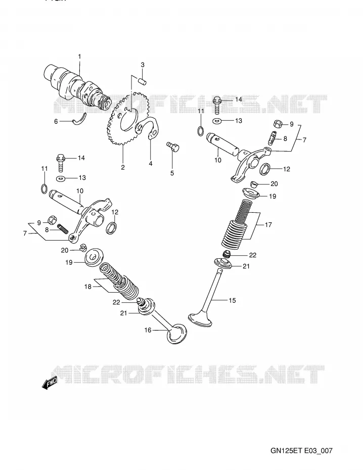 NOKKENAS - VALVES Suzuki MOTO 125 GN 1995  GN125ES(E3)