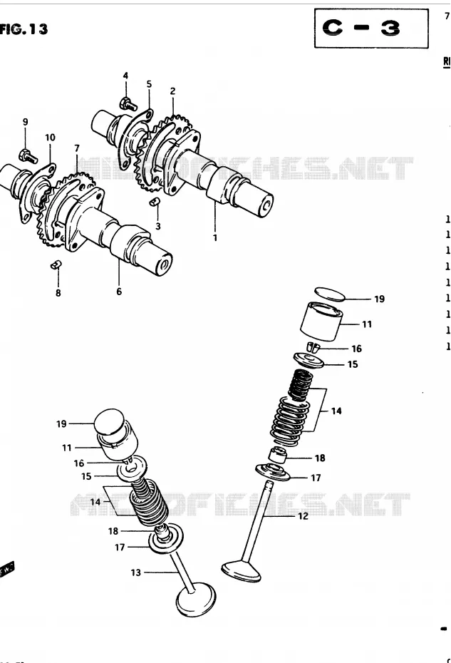 NOKKENAS - VALVES Suzuki MOTO 450 GS-E 1983  GS450ED2(2/Z/D)