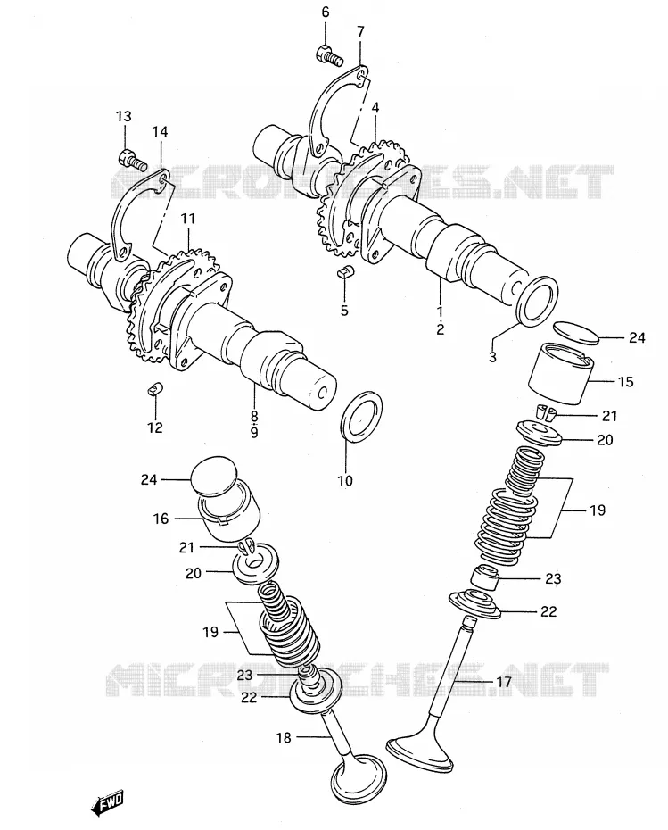 NOKKENAS - VALVES Suzuki MOTO 500 GS-E 1996  GS500ESKT(E28)