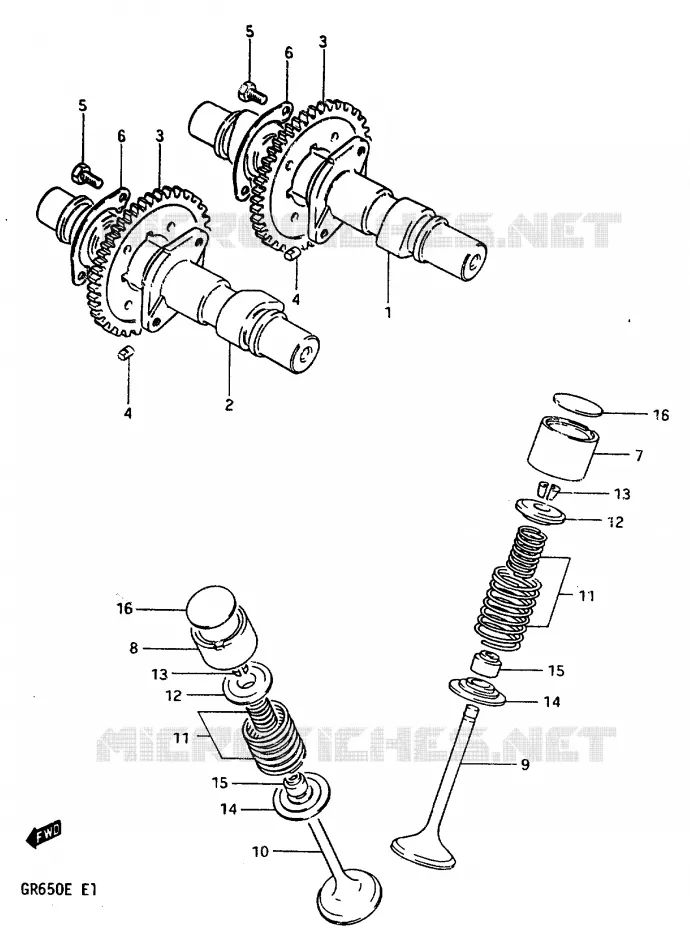 NOKKENAS - VALVES Suzuki MOTO 650 TEMPTER 1984  GR650XE(D/E)