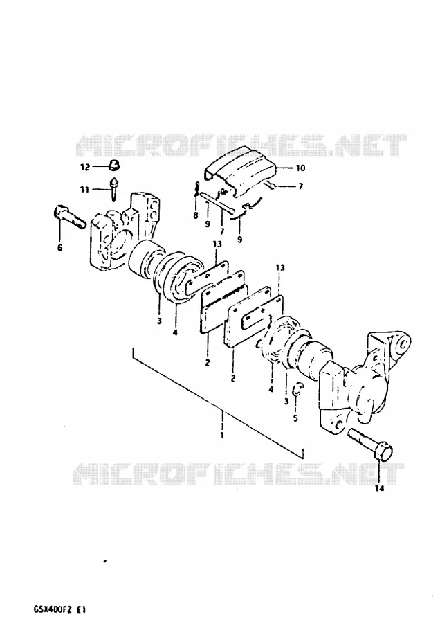 REAR CALIPER (E2, E22) Suzuki MOTO 400 GSX 1981  GSX400FX(X/Z)