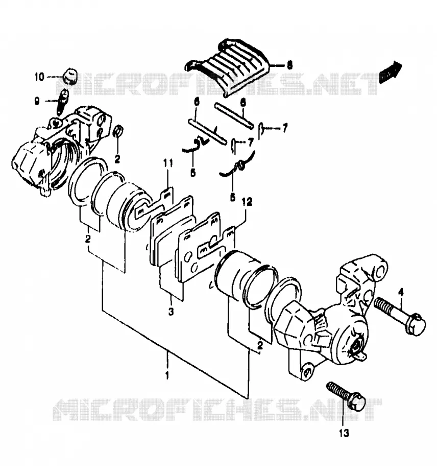 REAR CALIPER (GSF1200SAV/SAW/SAX/SAY) Suzuki MOTO 1200 BANDIT 1996  GSF1200T/GSF1200ST
