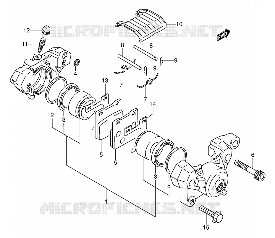 REAR CALIPER (MODELE K/L/M/N) Suzuki MOTO 500 GS-E 1995  GS500EUS(E2)