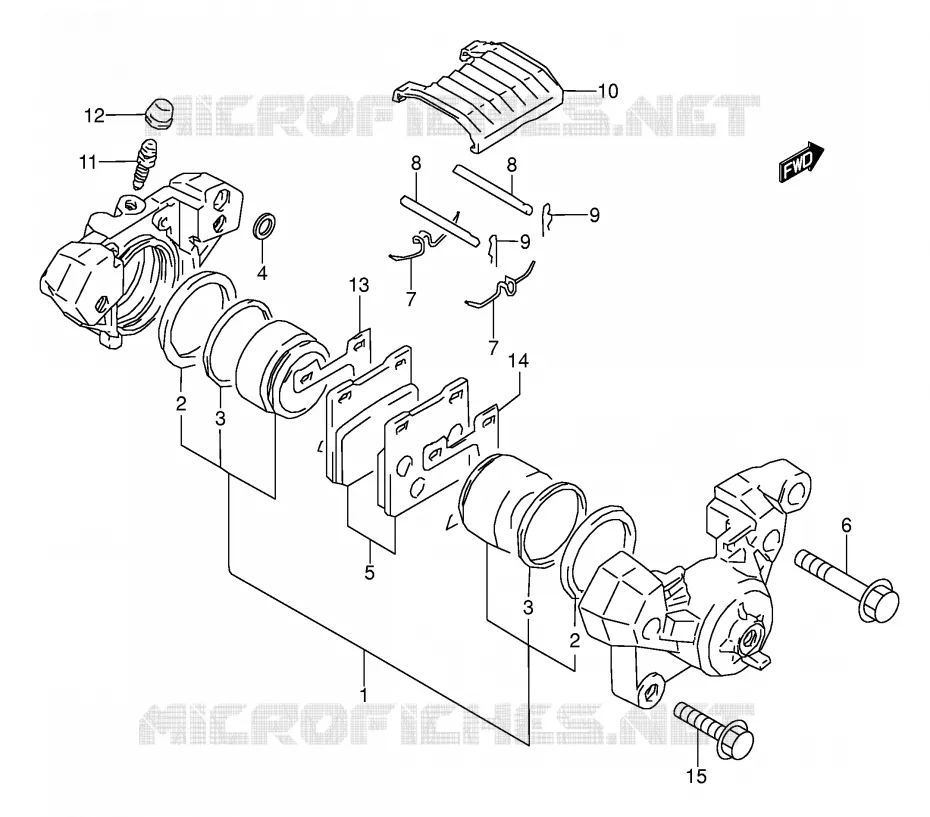 REAR CALIPER (MODELE P/R/S/T) Suzuki MOTO 500 GS-E 1995  GS500ES(E2)