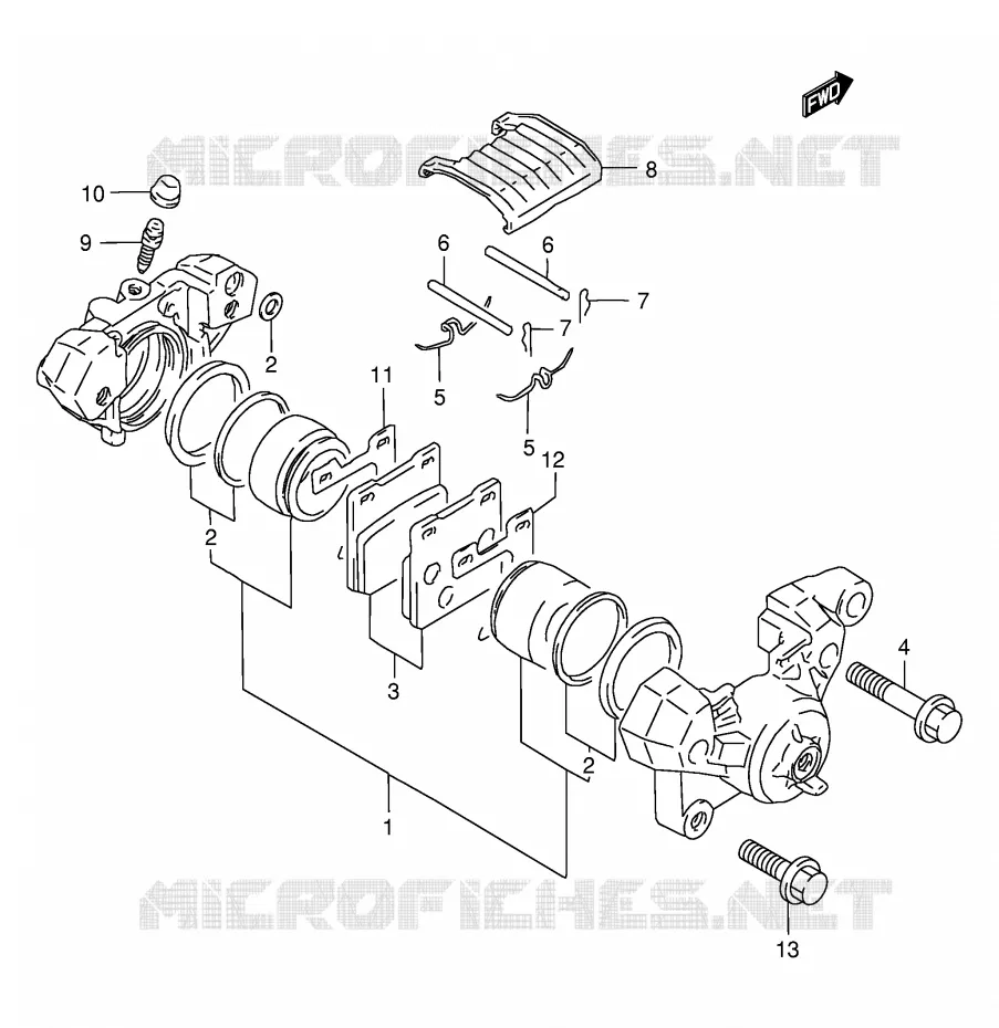 REAR CALIPER Suzuki MOTO 500 GS-E 2001  GS500UK1(E2)