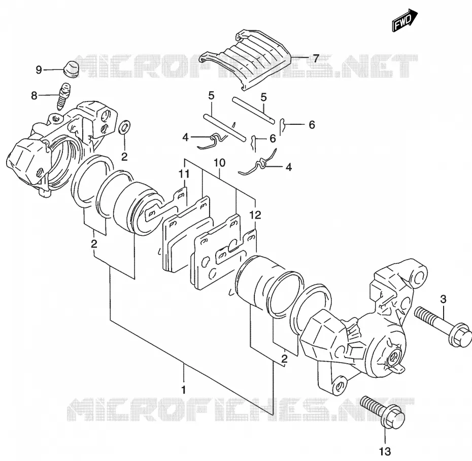 REAR CALIPER Suzuki MOTO 500 GS-E 2003  GS500HK3(P19)