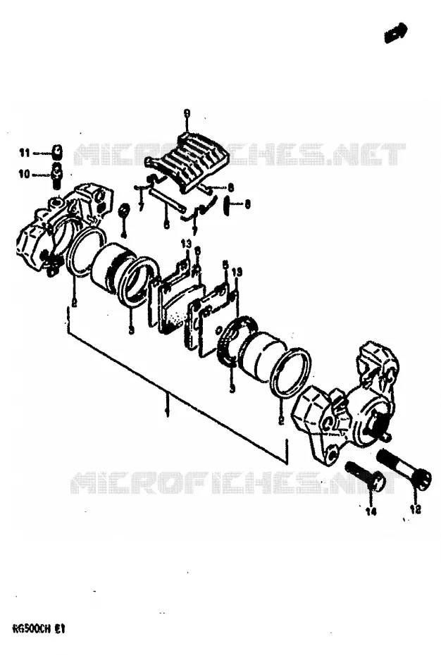 REAR CALIPER Suzuki MOTO 500 RG 1986  RG500G(E1)