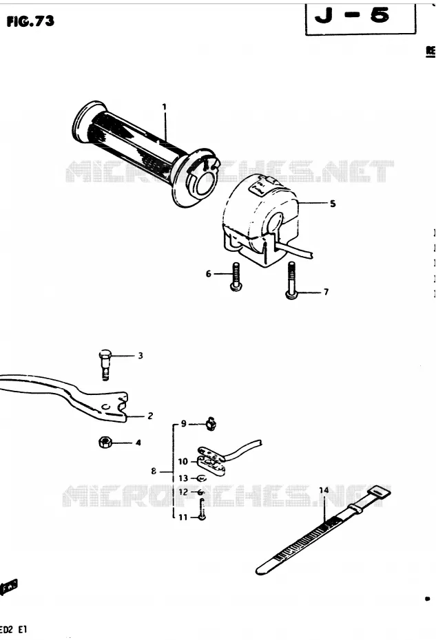 RIGHT SWITCH - HANDGREEP (MODELE D) Suzuki MOTO 450 GS 1983  GS450D(2/Z/D)