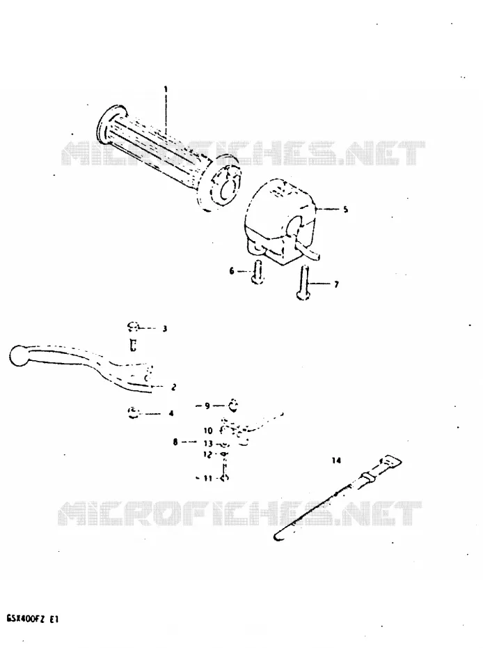 RIGHT SWITCH - HANDGREEP (MODELE Z) Suzuki MOTO 400 GSX 1982  GSX400FZ(X/Z)