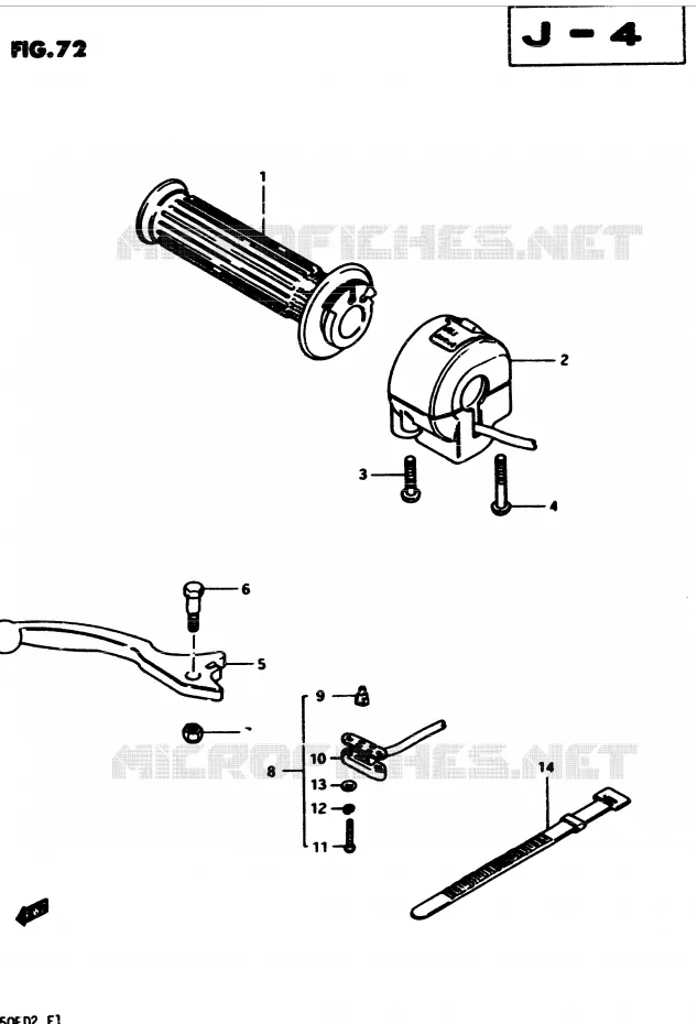 RIGHT SWITCH - HANDGREEP (MODELE Z) Suzuki MOTO 450 GS-S 1983  GS450SD(2/Z/D)