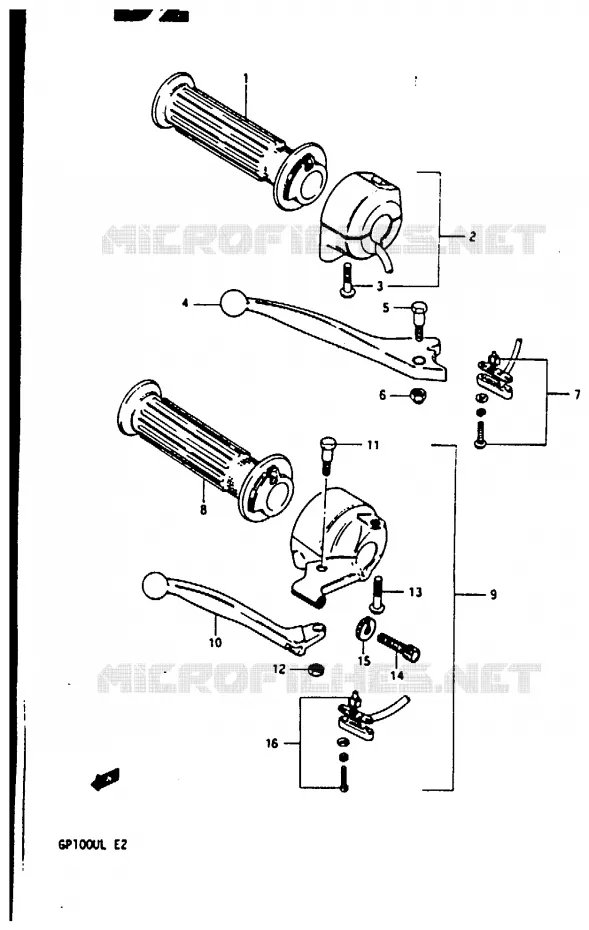 RIGHT SWITCH - HANDGREEP Suzuki MOTO 100 GP 1999  GP100X(X/D/L)