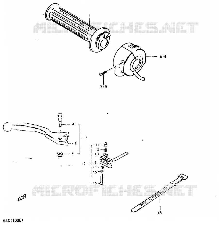 RIGHT SWITCH - HANDGREEP Suzuki MOTO 1100 GSX-E 1980  GSX1100ET(T/X)