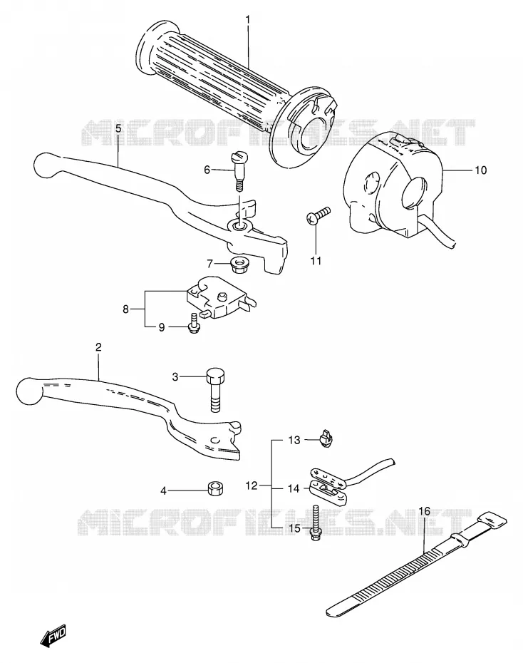 RIGHT SWITCH - HANDGREEP Suzuki MOTO 250 GN 1988  GN250J(E2)