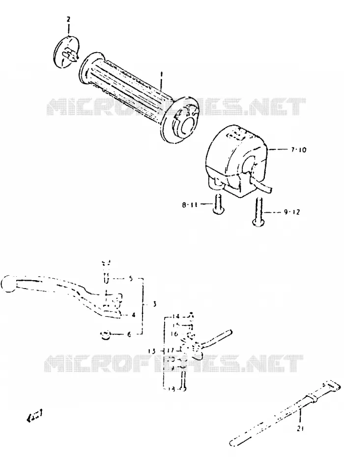 RIGHT SWITCH - HANDGREEP Suzuki MOTO 400 GSX 1980  GSX400LX(T/X)