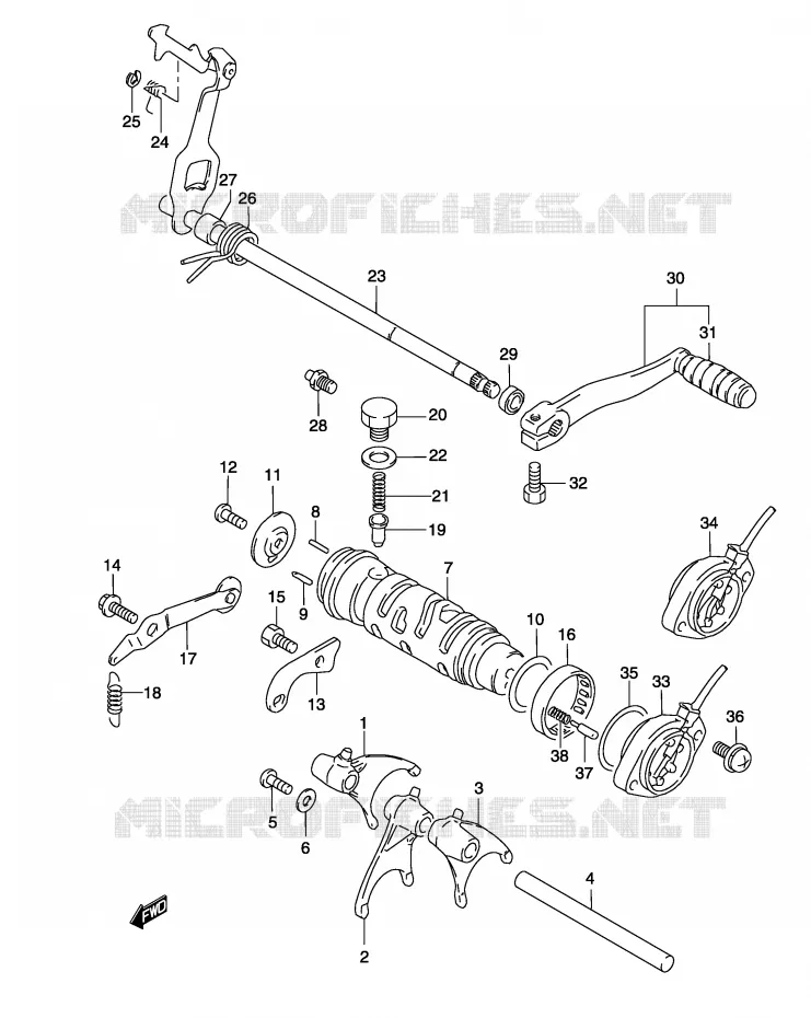 SCHAKELEN ASSY Suzuki MOTO 500 GS-F 2004  GS500FK4(P19)