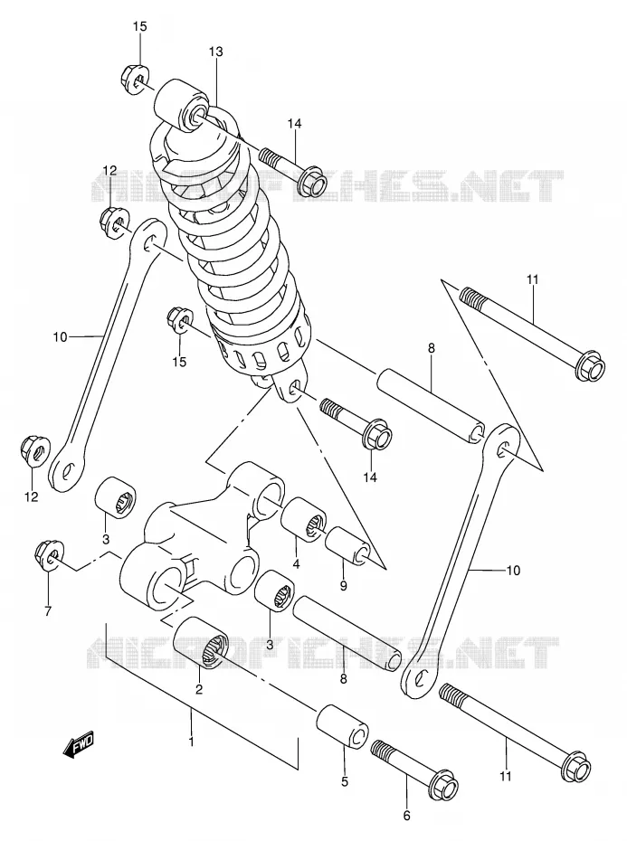 SCHOKBREKER AANEENSCHAKELING (MODELE K/L) Suzuki MOTO 500 GS-E 1994  GS500ER(E2)