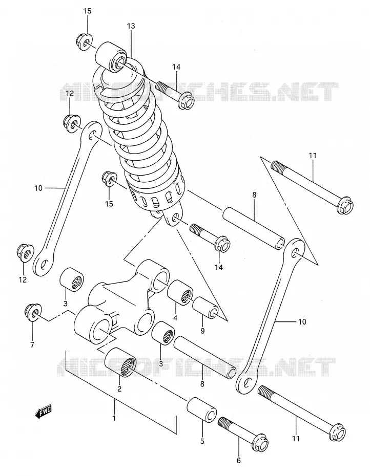 SCHOKBREKER AANEENSCHAKELING (MODELE K/L) Suzuki MOTO 500 GS-E 1995  GS500ES(E28)